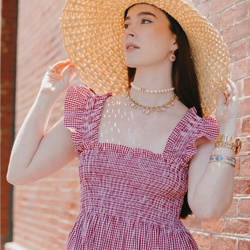 Hill House Home Ellie Nap Dress Red Gingham Size Small